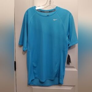 Nike Men’s Running Shirt M Blue Dri-Fit Short Sleeve Athletic Top NWT